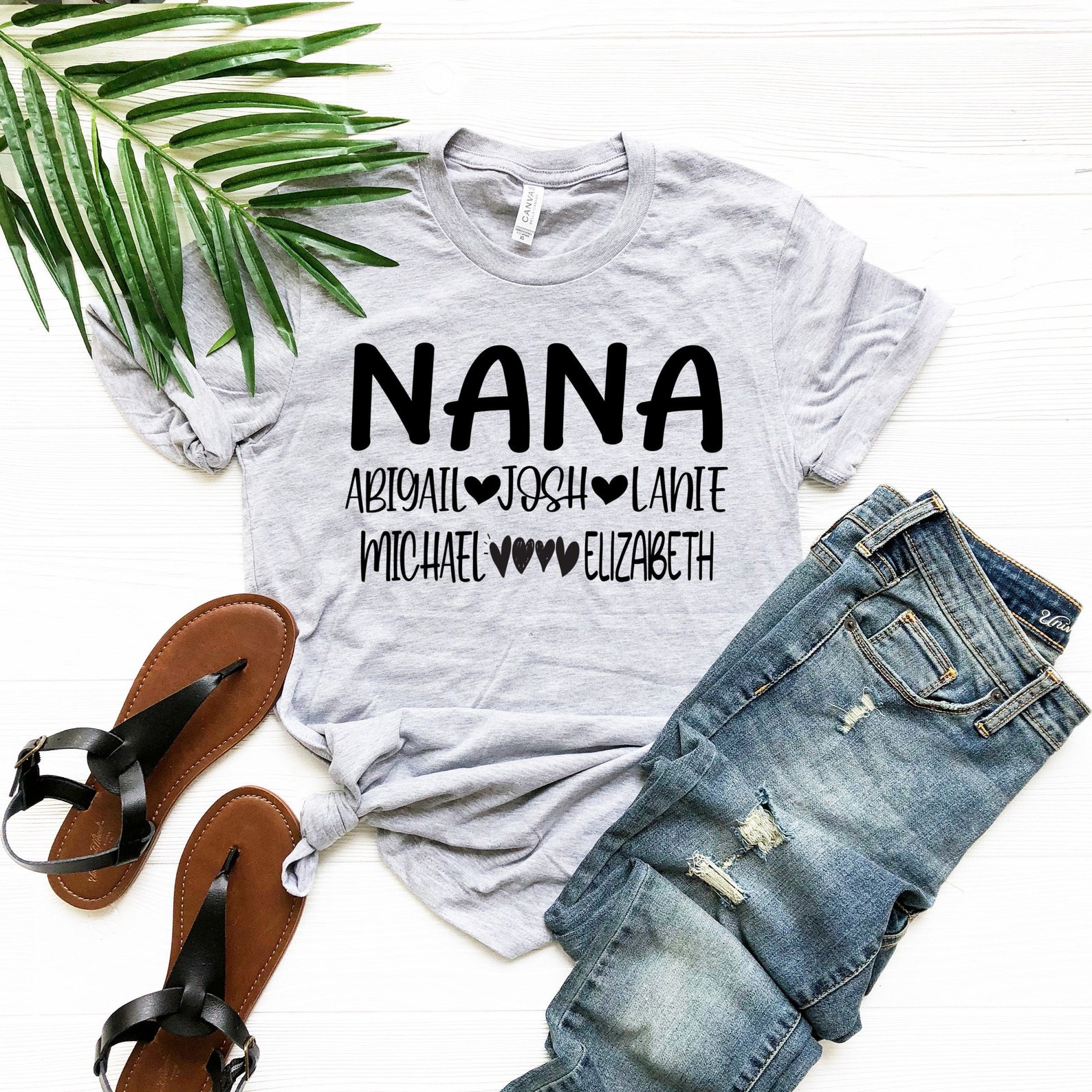 Personalized Nana Tshirt With Grandkids Names Nana birthday Etsy