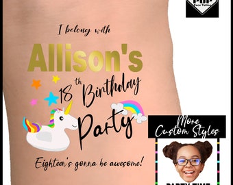 18th Birthday I awesome 18, face tattoos, Custom Tattoos, Party Favors, Decorations, Gifts for Girls, for boys, birthday gifts, crown, hats