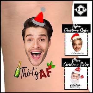 50 %OFF Weihnachten Geburtstagsfeier, individuelles Tattoo, Weihnachtsdekoration, für Freund Geburtstag, Foto Tattoo, Party Gastgeschenke, Geschenke