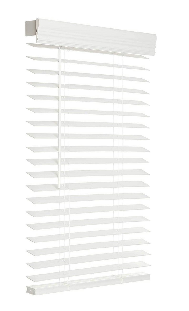 2 Cordless Faux Wood Blinds With Wand Tilt in White Etsy