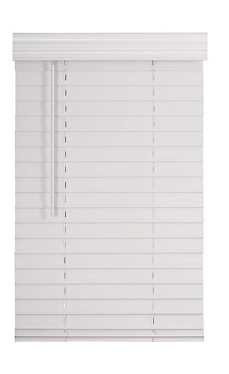 2 Cordless Faux Wood Blinds With Wand Tilt in White Etsy