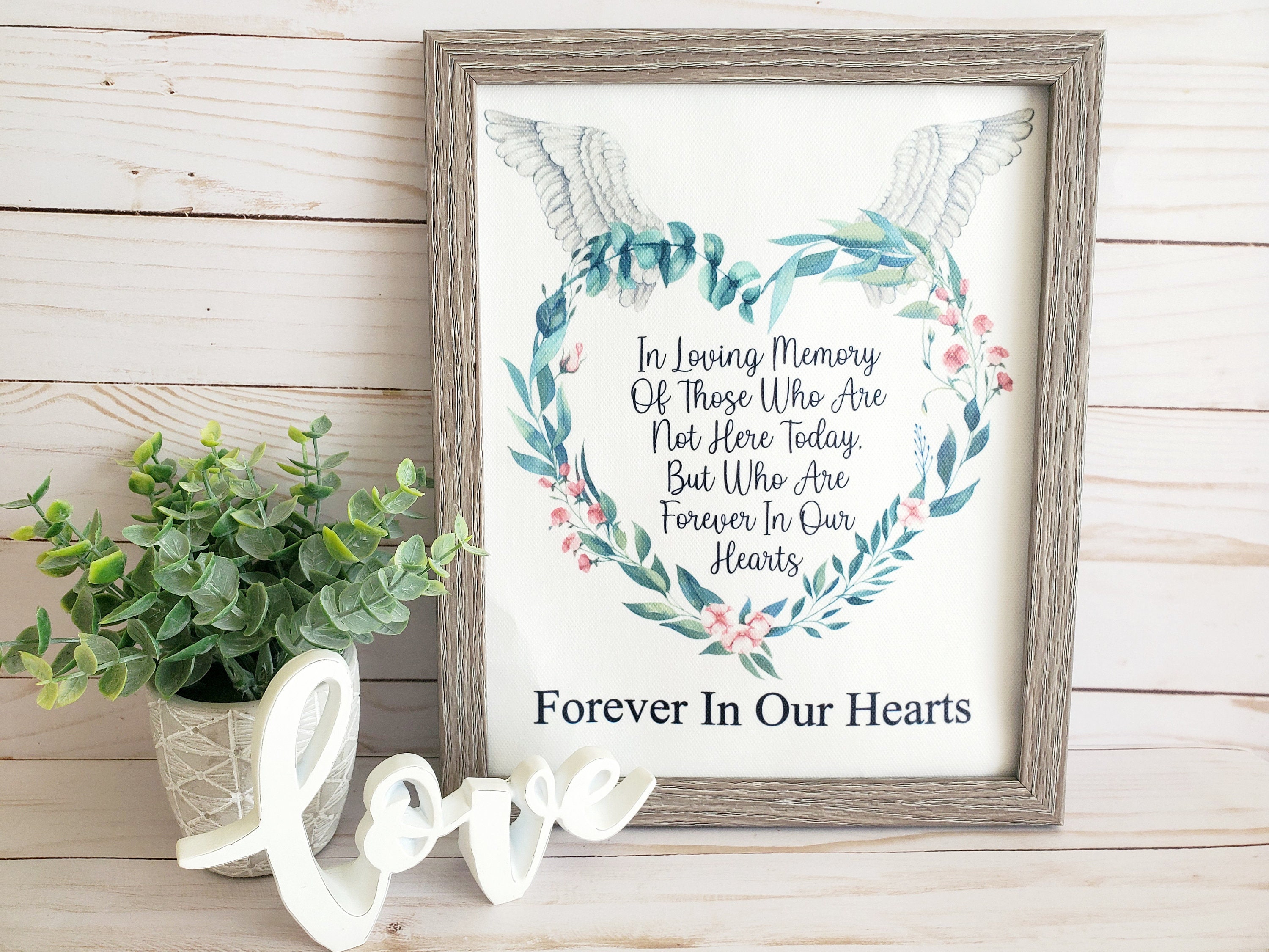 In Loving Memory Frame Forever in our Hearts Frame Etsy
