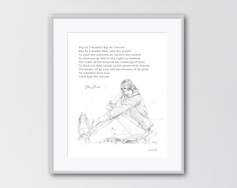 Reasons - Poetry Art Print, Poem by Bethany Flanders, Illustration by Nathan Balsom, Poem and Illustration, Poem Print, Original Poetry