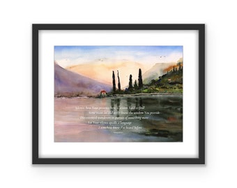 Technicolor Silence | The Eclectic Skeptic, DaVinci Collection, Poetry Print, Poetry Art, Watercolor Painting, Nature Lovers, Landscape Art