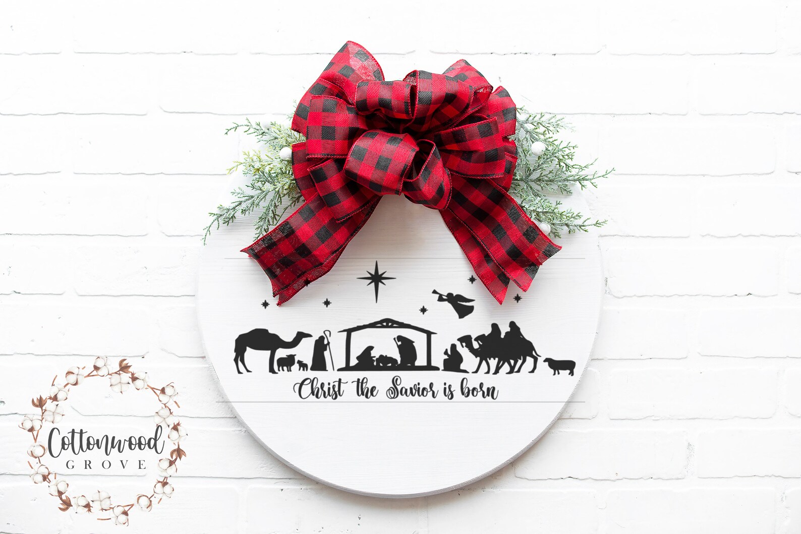Download Nativity Christmas Wood Round/Christ Our Savior Is | Etsy