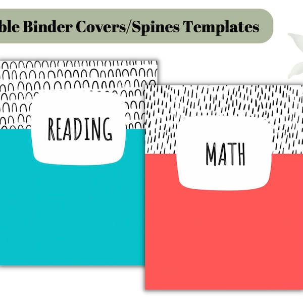 EDITABLE Binder Covers and Spines Printable | Printable Binder Covers | Editable Template | Teacher | Back To School