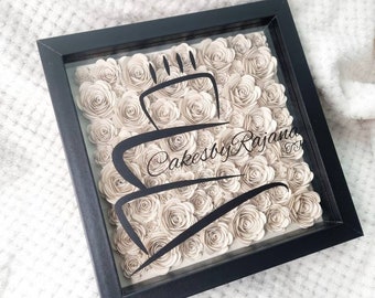 Personalized flower box with homemade paper flowers | Roses | Flower decoration | Gift | Flowerbox |