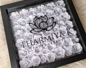Personalized flower box with handmade paper flowers | Roses | Flower decoration | Gift | Flowerbox |