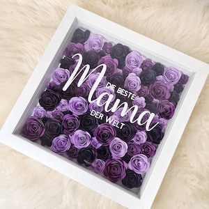 Personalized shadow box with homemade paper flowers | roses | flower box | flower decoration | gift | flower box |