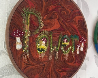 Toadstool Embroidery Hoop Art: Handmade Felt Mushroom Decor