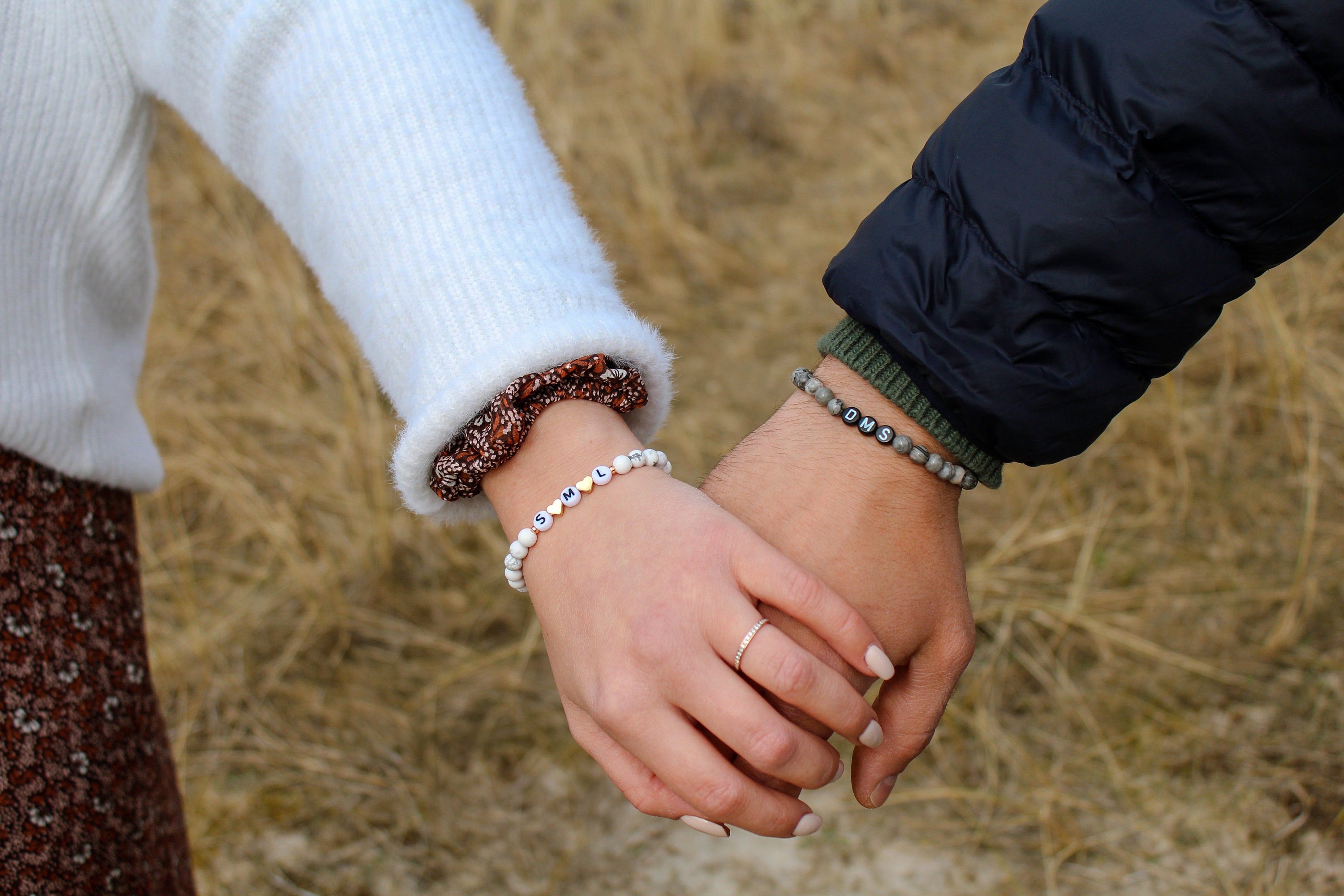 Bracelet Personalized, Natural Stone, Heart, Silver, Gold, - Gift, Initial, Bracelet, Etsy Name, Rose Mom Friendship Denmark Gold