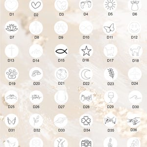 May include: A chart of 42 different symbols, each in a white circle with a black outline. The symbols are numbered D1 through D42. The chart is titled "Symbole".