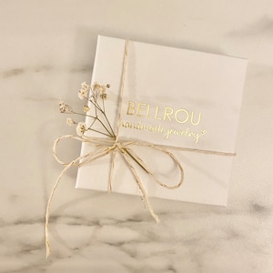 Bellrou | Sieraden geschenkdoos, kaart geschenkbericht, goud, wit, juwelendoos, juwelendoos, geschenkverpakking
