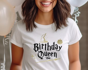 Geburtstagsshirt Birthday Queen T-Shirt Damen Frauen Unisex Geschenk zum  20 30 40 50 60 Geburtstag