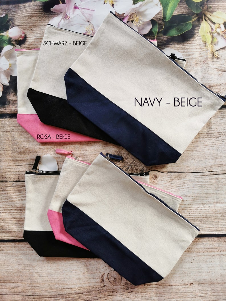 Personalized cosmetic bag with name Anchor Star Heart Toiletry bag made of solid canvas cotton Toiletry bag women's small large image 7