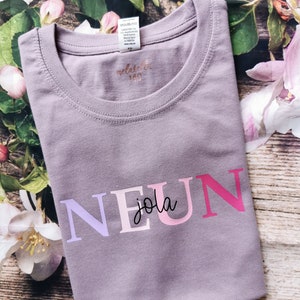 Camisa de cumpleaños niñas niños manga larga Camiseta de cumpleaños personalizada con nombre y número 1 2 3 4 5 6 7 8 9 10 años imagen 6