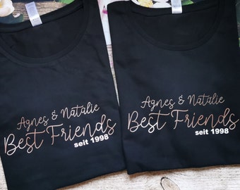 Regalo de amistad personalizado | Camiseta de mejores amigos | Regalo para el cumpleaños del mejor amigo | Mejores amigos con nombres