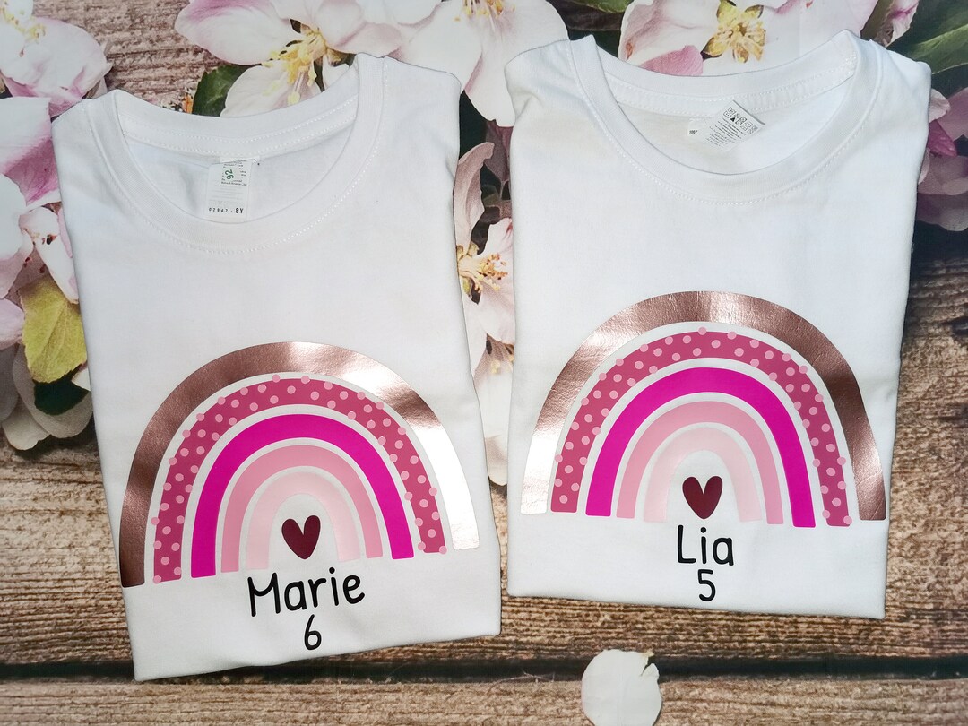 Geburtstagsshirt Regenbogen Mädchen Langarm Geburtstags T-Shirt
