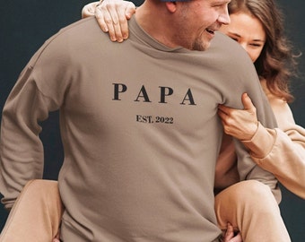 Papá personalizado EST 2023 Papá establecido 2023 Jersey Suéter Sudadera Unisex Suéter con nombres de niños hombres