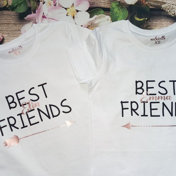 Freundschaft Geschenk personalisiert | Beste Freundinnen T-Shirt | Geschenk für beste Freundin Geburtstag | Best Friends Pfeil |