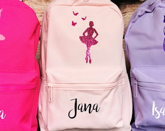 Ballet Backpack | Children's backpack with ballerina | Backpack personalized with name girls | Ballet bag