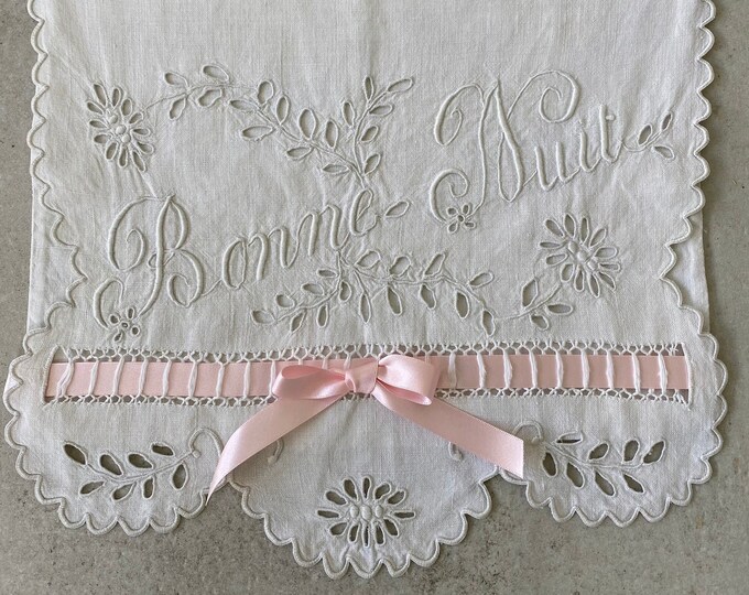 French Vintage Nightdress Case With BONNE NUIT Hand Etsy