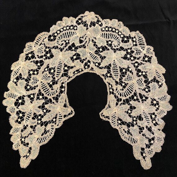 Antique Hand Made Lace Collar. Beautiful Antique … - image 8
