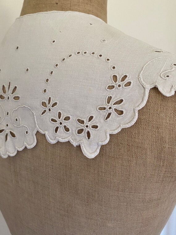 Vintage Cutwork Embroidered Collar. Hand Embroide… - image 4