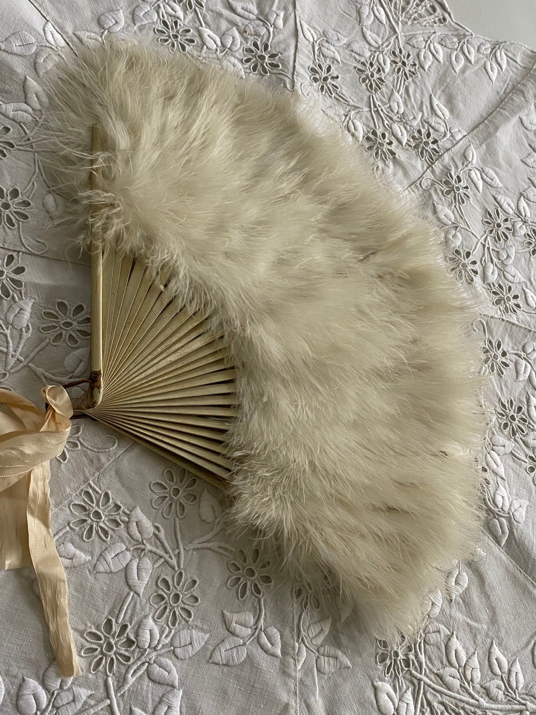 Antique Marabou Feather Fan . Antique Hand Held Fan. Antique Etsy