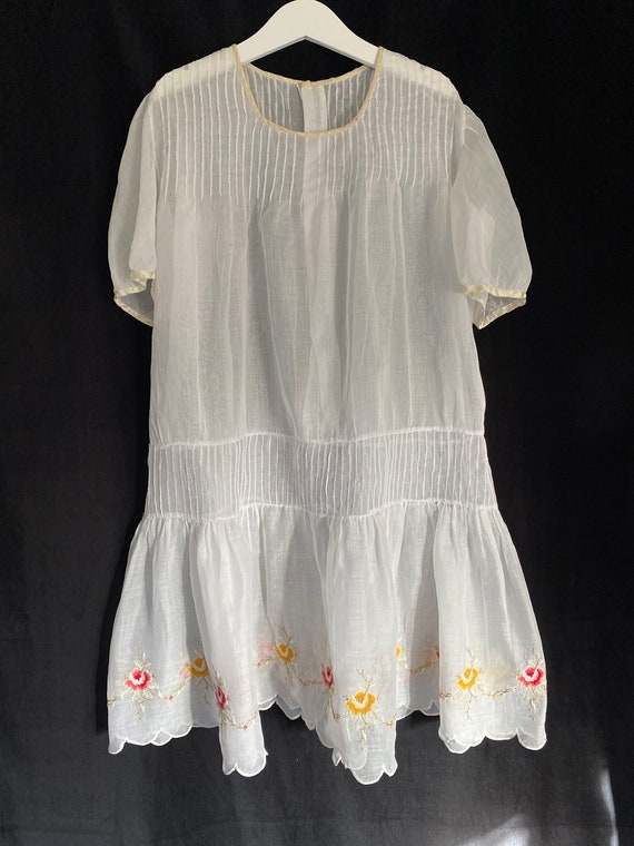 Edwardian Child’s Dress With Cross Stitch Embroid… - image 2