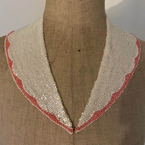 1930s vintage beaded collar. Vintage collar. Handm