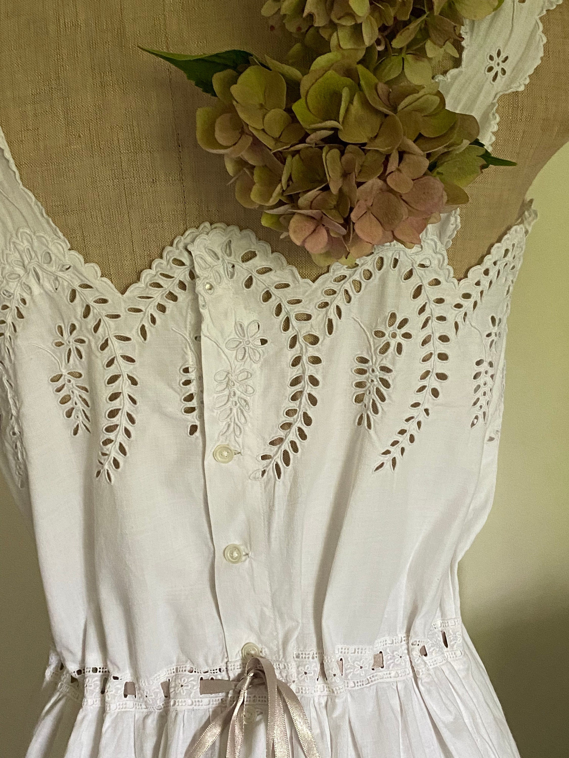 Antique Embroidered Cutwork Lingerie Dress With Monogram . Antique ...