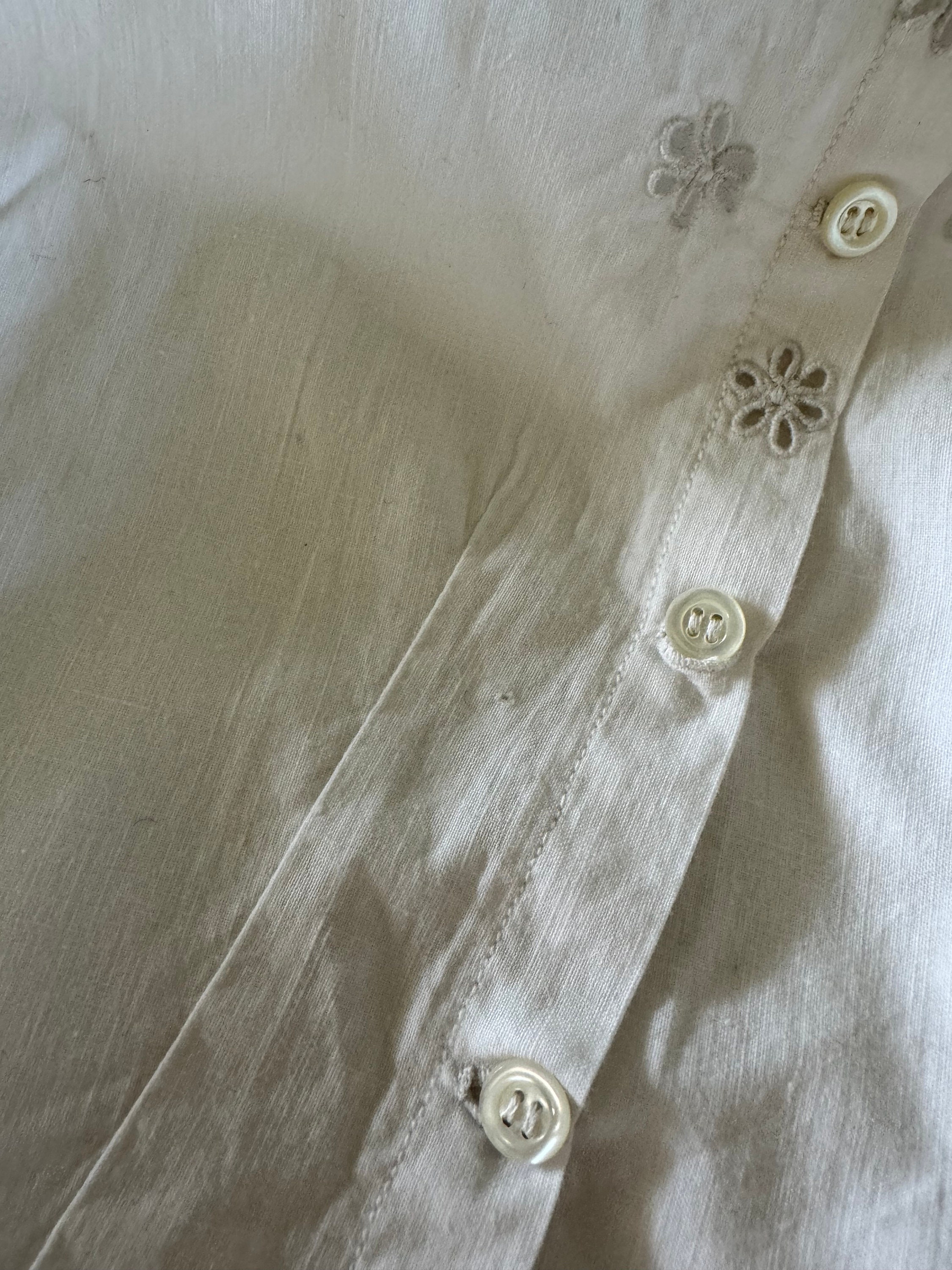 French Antique Corset Cover With Pretty Cutwork Embroidery 