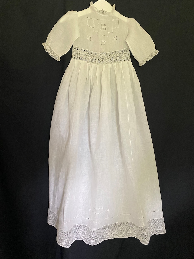 Antique Christening Gown With Drawn Thread Work and Etsy