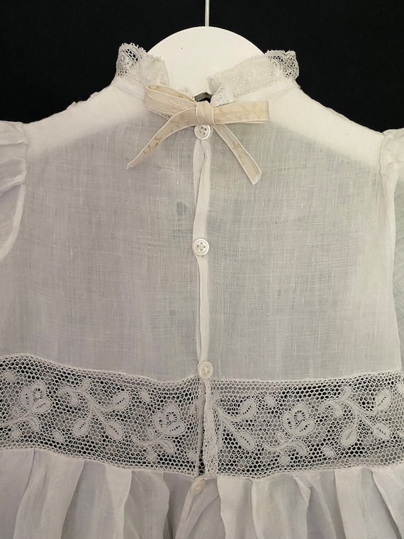 Antique Christening Gown With Drawn Thread Work A… - image 5