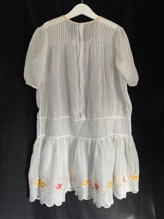 Edwardian Child’s Dress With Cross Stitch Embroid… - image 3
