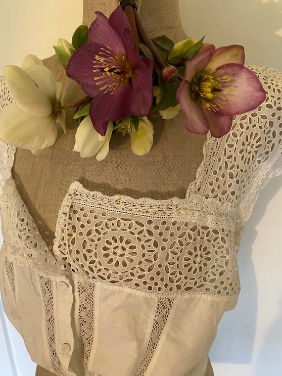 Vintage Corset Cover with Broderie Anglais Trim. V