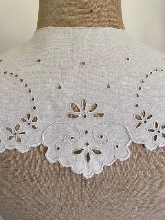 Vintage Cutwork Embroidered Collar. Hand Embroide… - image 3