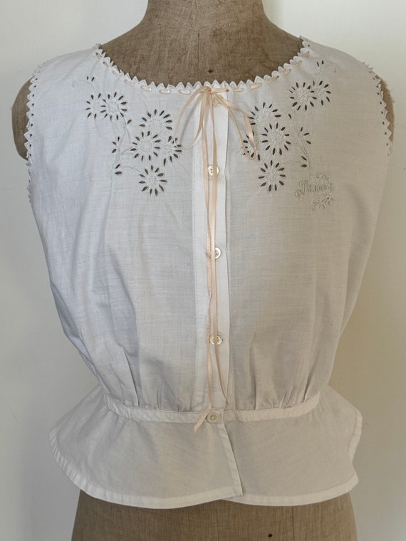 1900s French Hand Cutwork Corset Cover