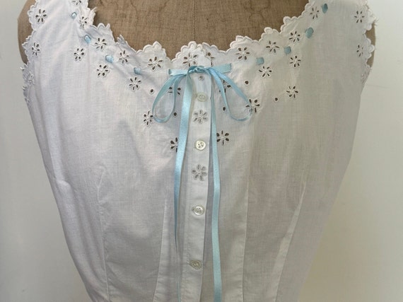 French Antique Corset Cover With Pretty Cutwork Embroidery 