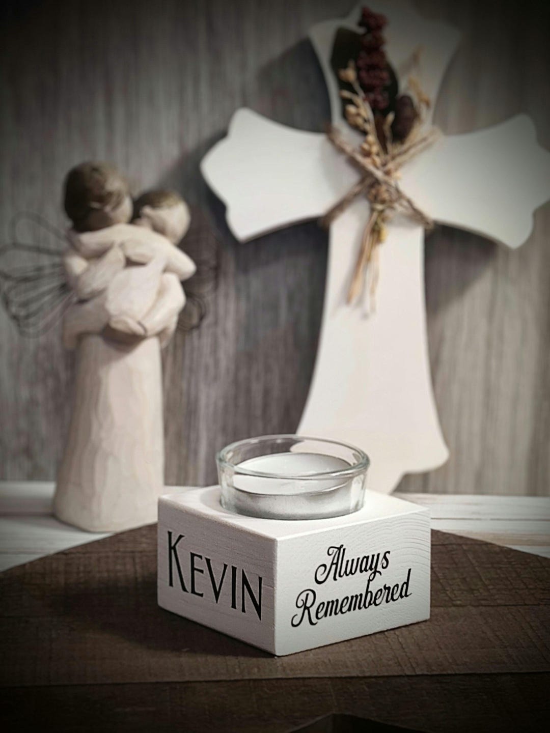 You're Not Here Today But Are Forever Present In Our Hearts - Personalized Candle Holder