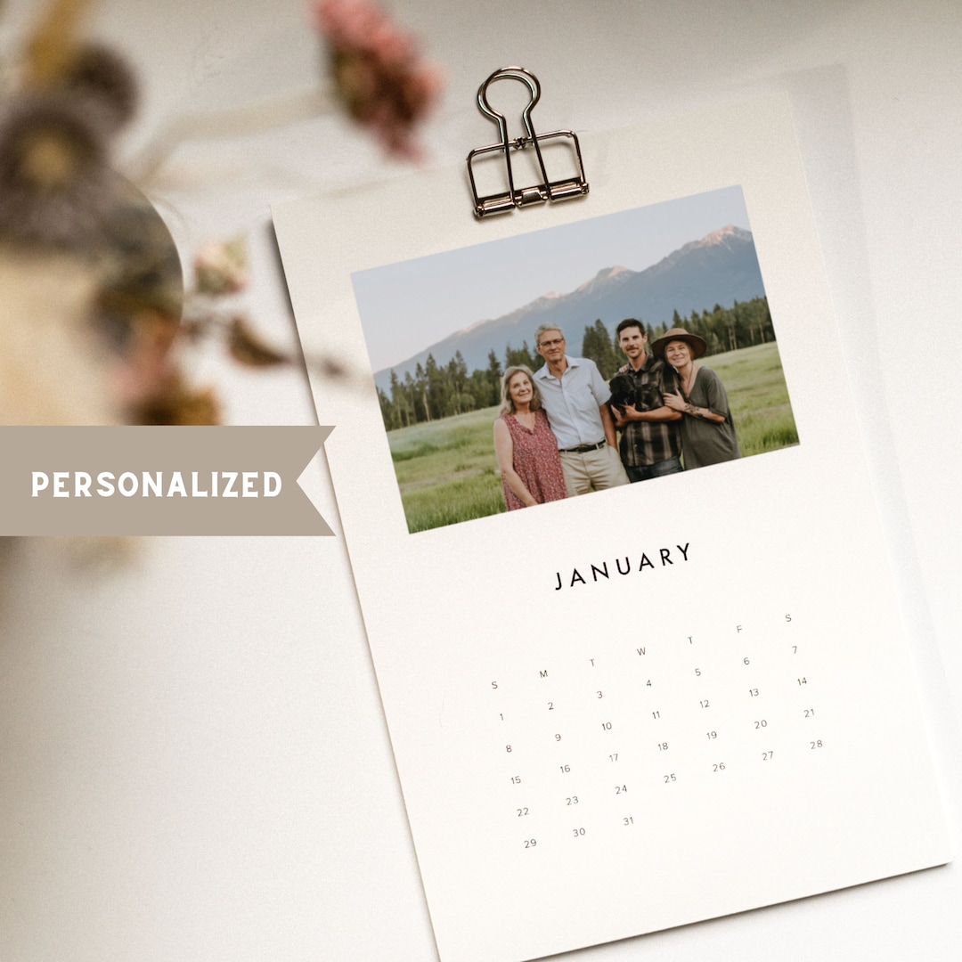 Personalized Photo Calendar, Custom Desktop Calendar, Desk Calendar