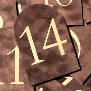 Table Numbers – Arch, Velvet Table Numbers, Double Sided , Wedding Table Numbers