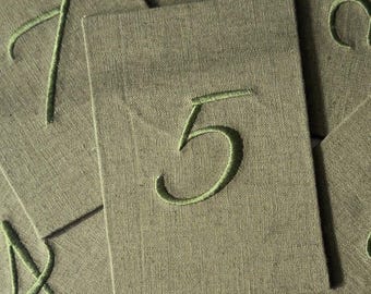 Linen Table Numbers - Monotone - Double Sided Wedding Table Numbers