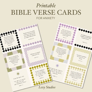 Tarjetas de versículos bíblicos para la ansiedad, Imprimibles, Tarjetas de las Escrituras, Diario bíblico, Oraciones, Juego de cartas, Tarjeta inspiradora