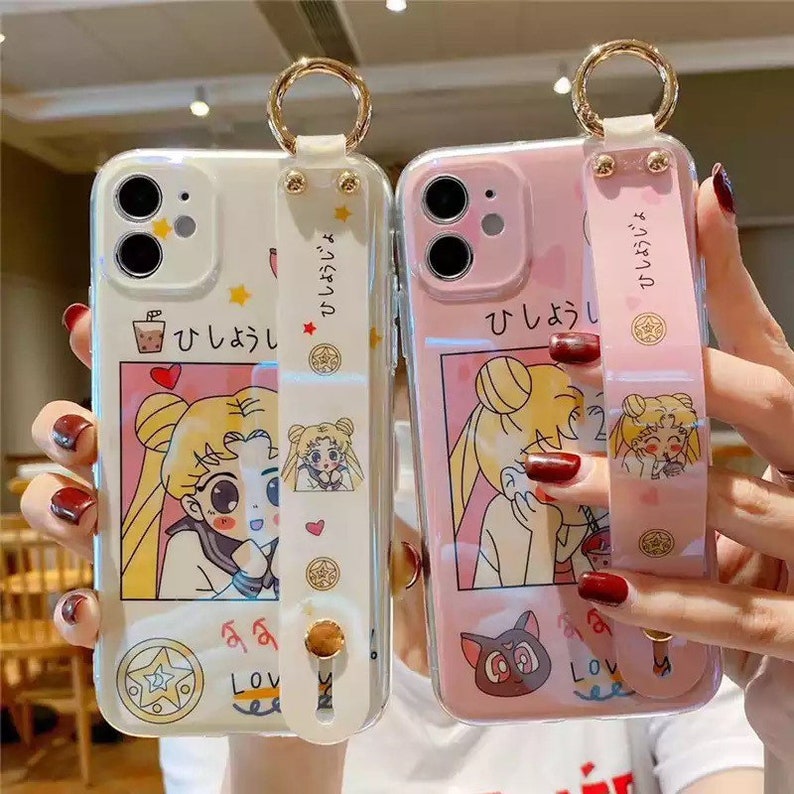 Cartoon Anime Sailor Moon Key Chain Simple Phone Cases For iPhone 11 12 Pro MAX Case Silicone Cover Case For iPhone 7 8 Plus X XS Max XR 