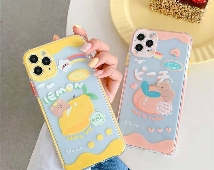 Kawaii Japanese Art Sweet Fruit Bear Phone Case for Iphone 11 - Etsy