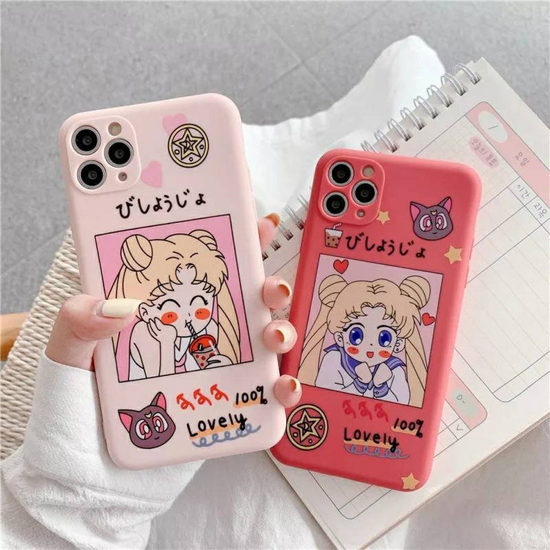 Cartoon Anime Sailor Moon Simple Phone Cases For iPhone 11 12 Pro MAX Case Liquid Silicone Cover Case For iPhone 6 S 7 8 Plus X XS Max XR 