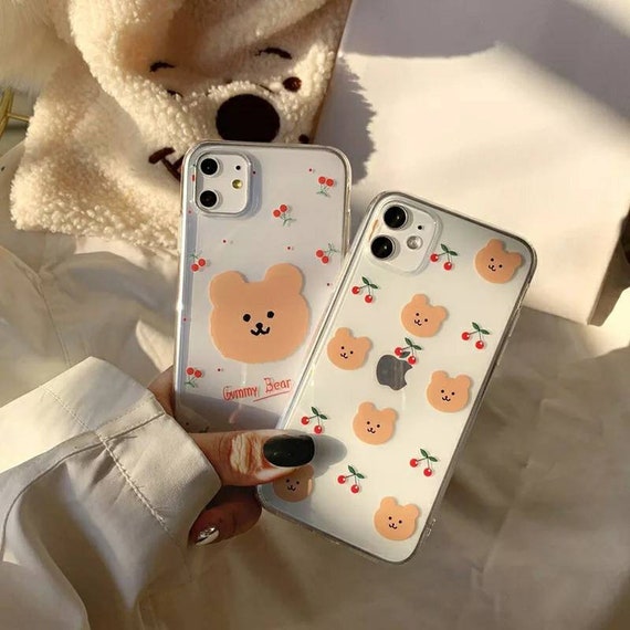 Kawaii Retro Cherry Bear Couples Cute Phone Case for Iphone 12 | Etsy