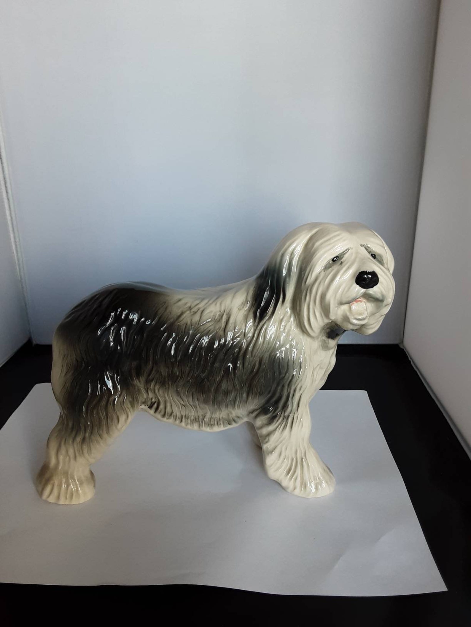 Old English Sheepdog figurine 7 High 8 1/2 Long Etsy